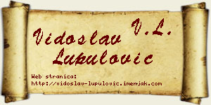 Vidoslav Lupulović vizit kartica